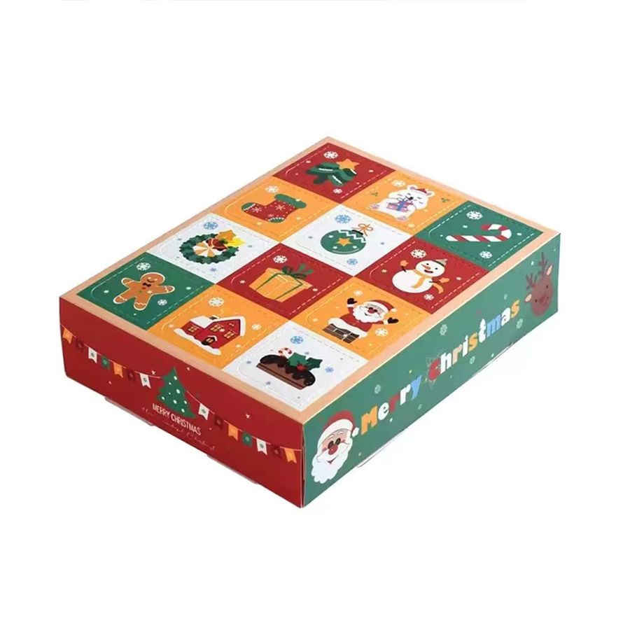 Runto 5er Set Weihnachts Adventskalender Lochboxen mit 12 Gittern in Multicolor für Weihnachtsgeschenke und Weihnachtsfeiern - Bild 4
