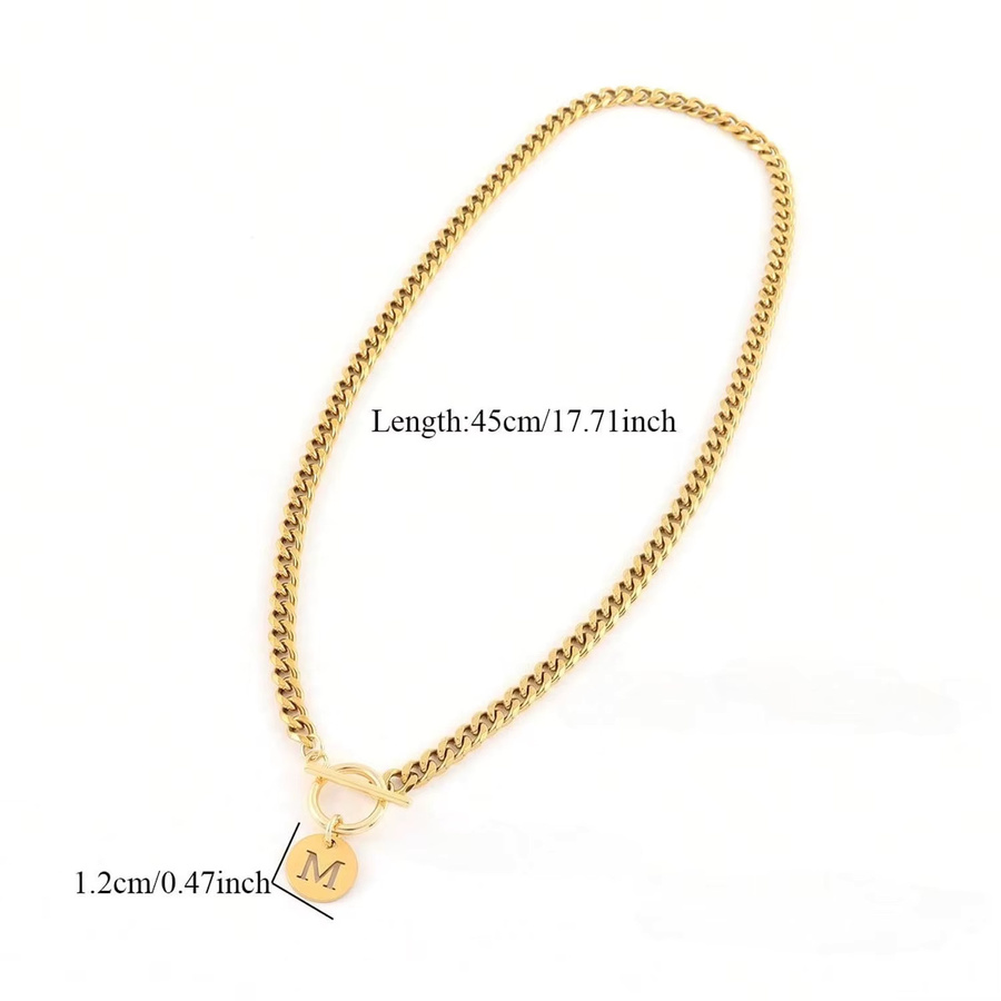 LUXUKISSKIDS Halskette mit Herz M Buchstabe Anhänger, Edelstahl, Gold, Unisex - Bild 4