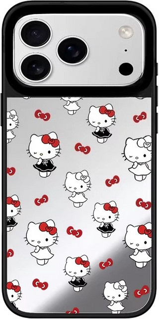 Sanrio Hello Kitty Spiegelhülle mit Graffiti-Kunst für iPhone 17 Pro Max 16 15 14 Plus inklusive MagSafe und stoßfestem Schutz - Bild 1