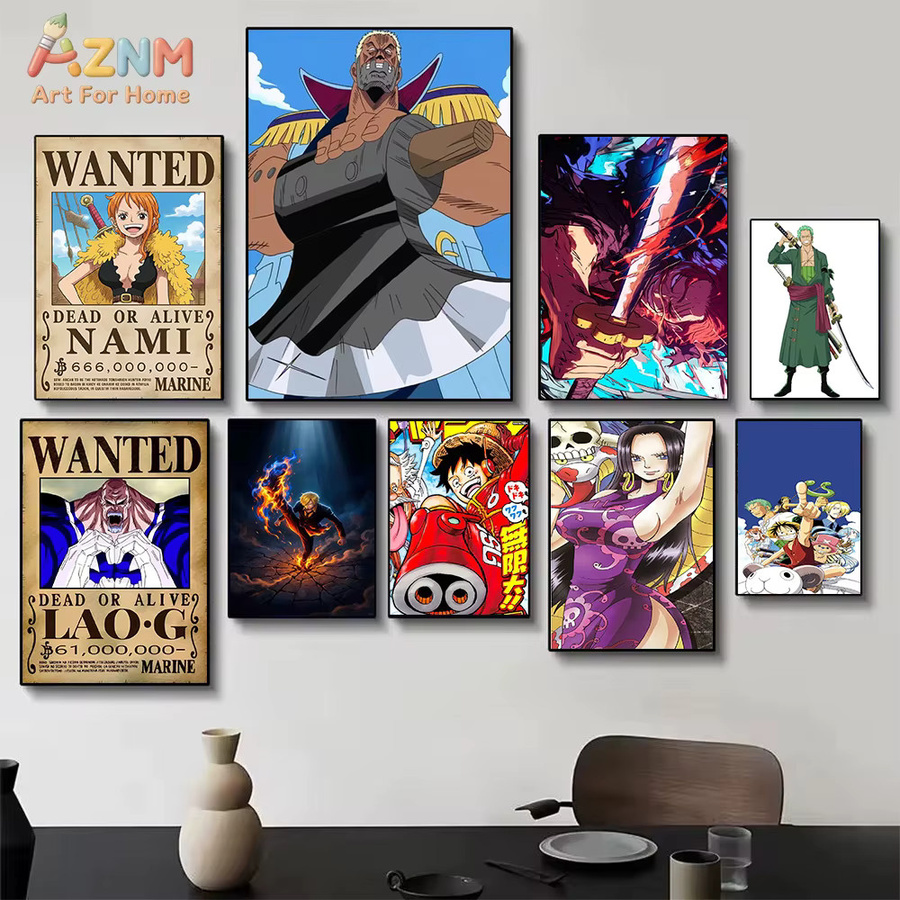AZNM One Piece Nami Wanted Poster Anime Leinwand-Wandkunst in Multicolor - Bild 2