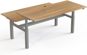 STIER Team-Schreibtisch 501-88 elektrisch höhenverstellbar, Nussbaum mel. braun, B/T: 180 x 80 cm - Bild 1