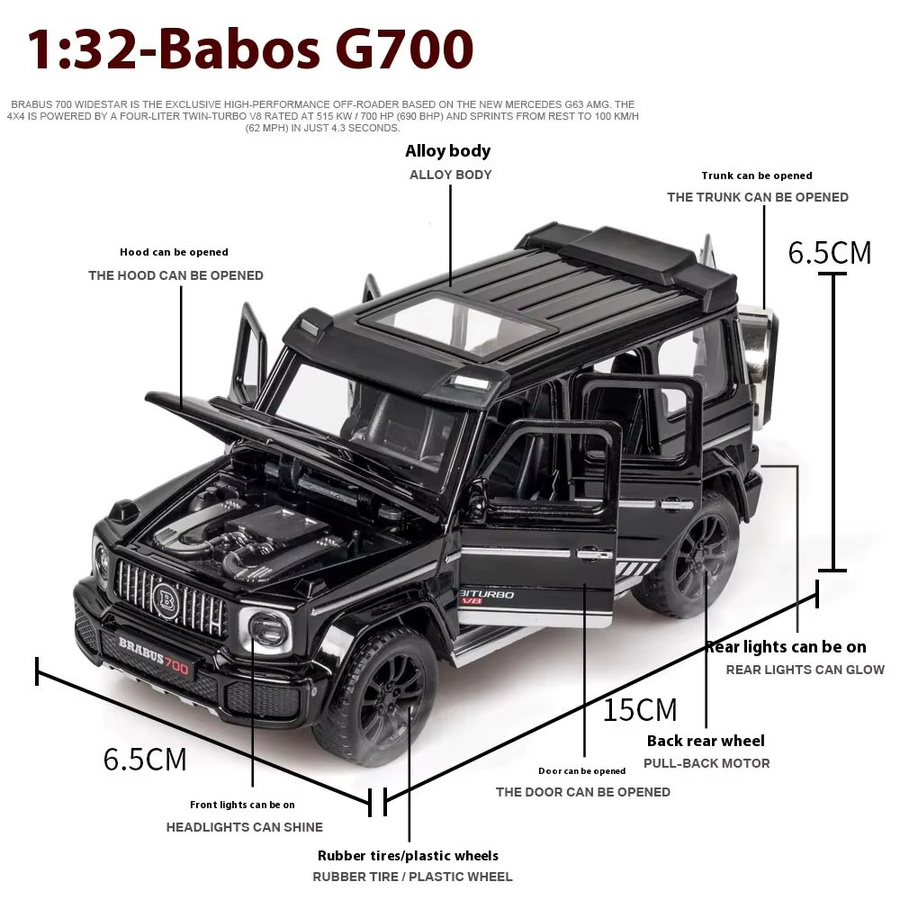 Maisto G700 Legierung Auto Modell Geländewagen mit Licht und Sound 1/32 - Bild 2