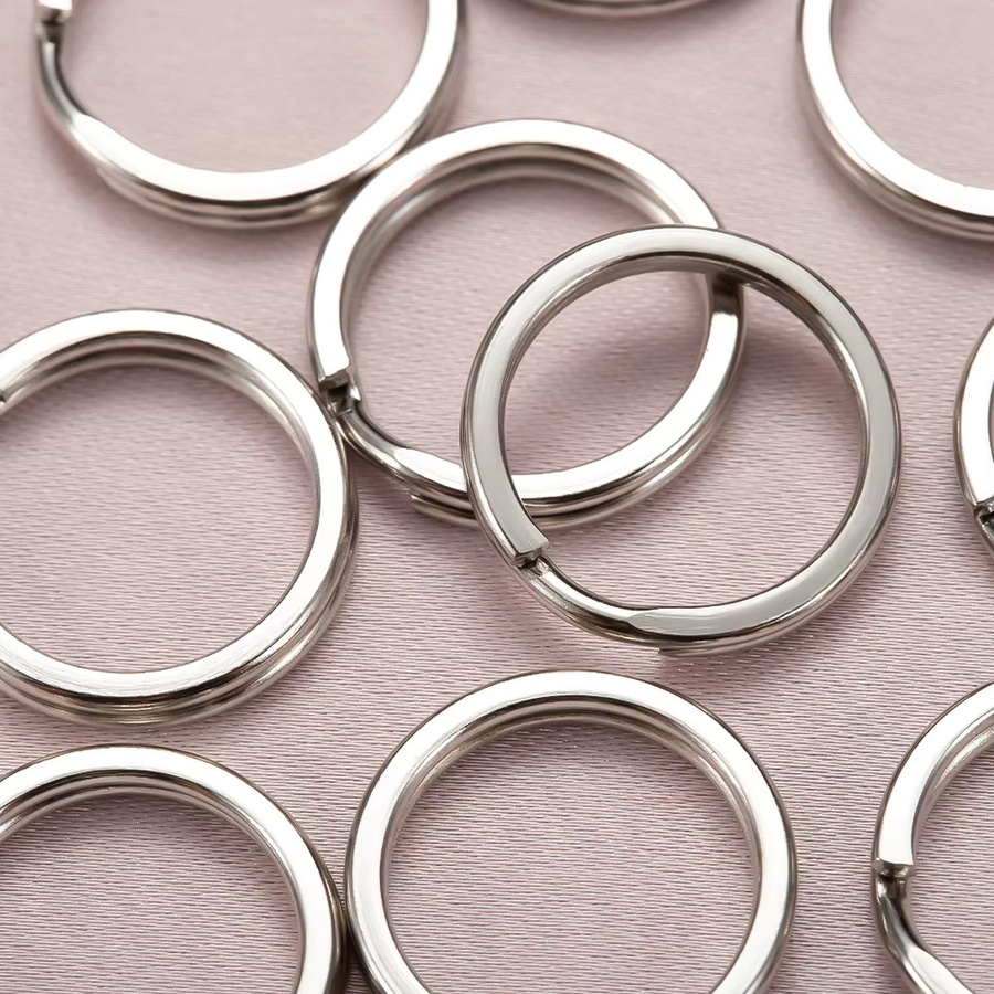 Ailimi Schlüsselanhänger Metall, rund, 1,5 x 20 mm, 20 Stück - Bild 2
