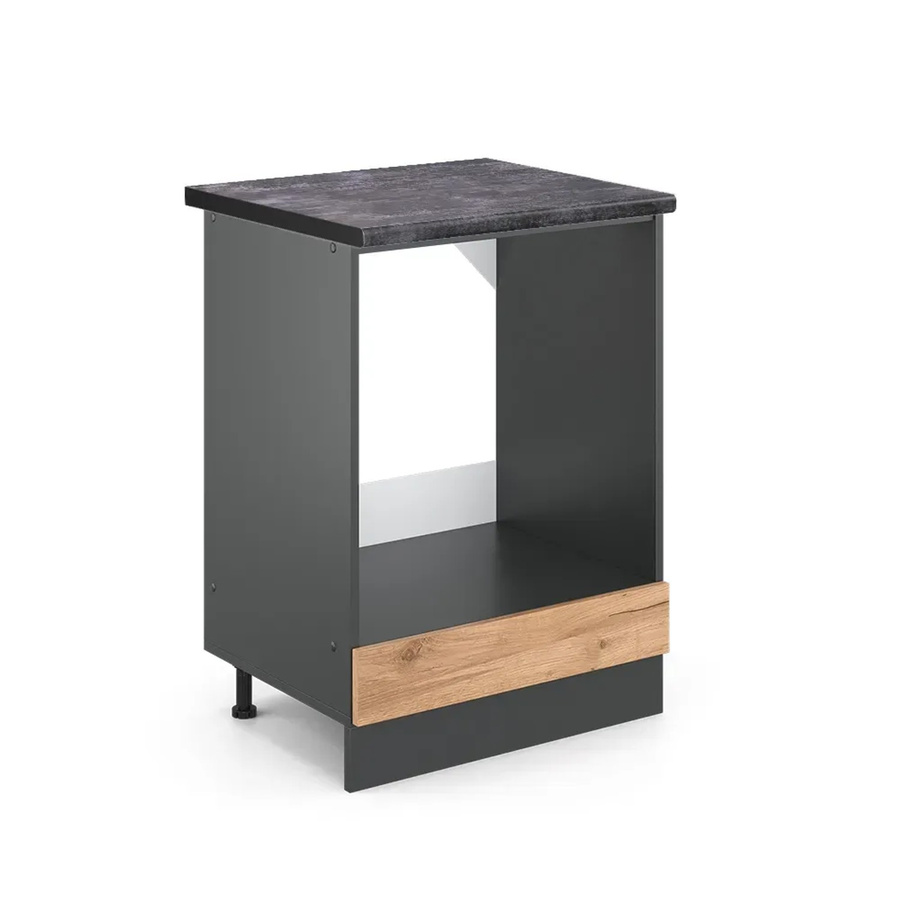 Vicco Herdumbauschrank R-Line Goldkraft Eiche/Anthrazit, Breite: 60 cm, Höhe: 81,6 cm, Tiefe: 60 cm - Bild 2