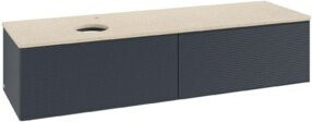 V&B Waschtischunterschrank Antao mit Frontstruktur, Wandhängend, Blau lackiert, B: 160 cm, T: 50 cm - Bild 1