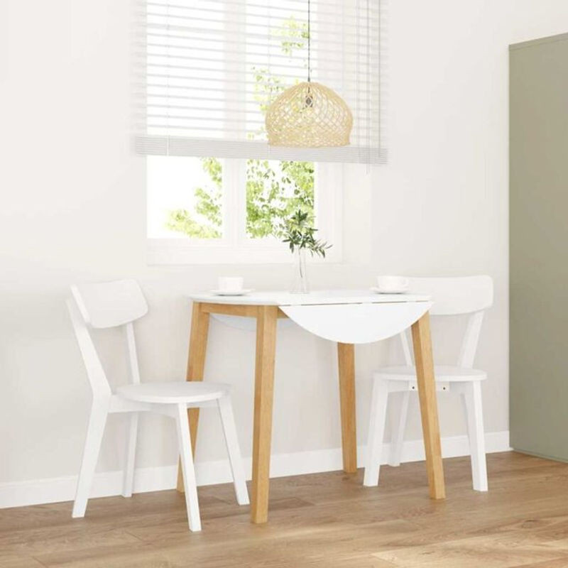 Set aus 2 Esszimmerstühlen aus Massivholz in Weiß im skandinavischen Design von vidaxl - Bild 1