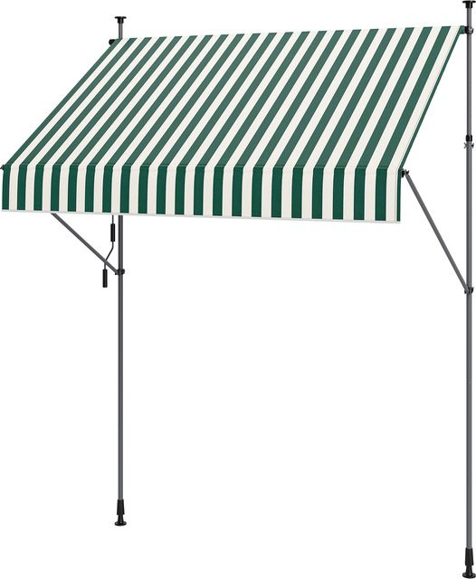 Outsunny Sonnenschirm mit Kurbelarm aus Aluminium und Polyester in Grün und Weiß, B/T/H: 200 x 120 x 310 cm - Bild 1