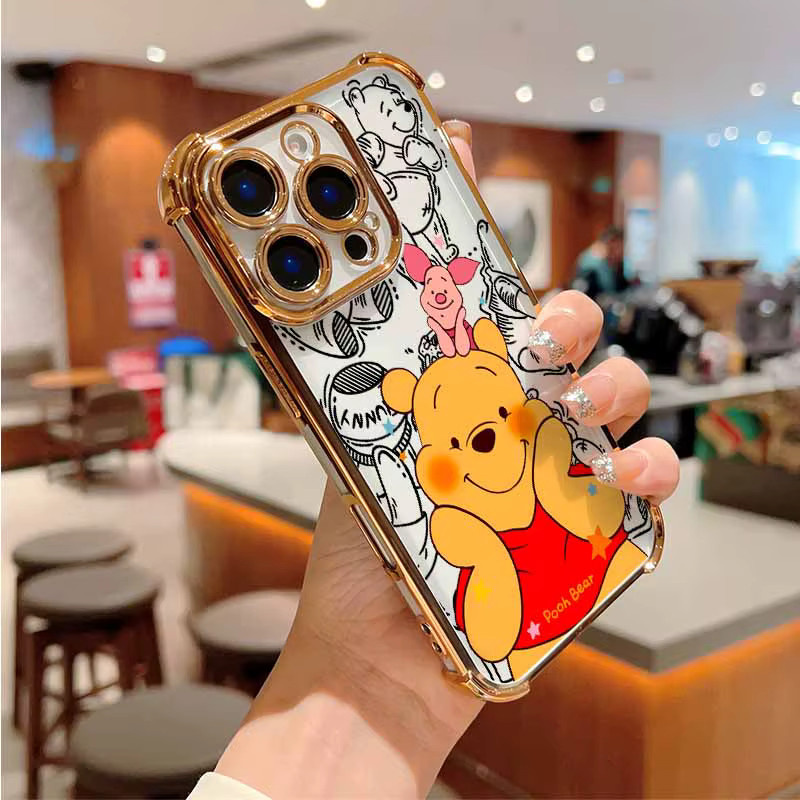 Niedrige Silikon-Handyhülle mit P-Pooh Bär und Ferkel Motiv für Apple iPhone, mehrfarbig - Bild 2