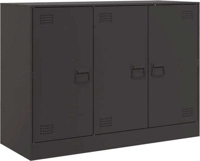 vidaXL Sideboard aus kaltgewalztem Stahl in Schwarz Matt, B/T/H: 99 x 39 x 73 cm - Bild 1
