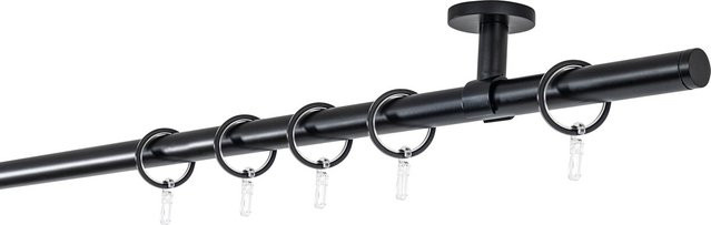 ONDECO Deckenträger Classic 1-läufiges Rohr mit Endstück Match in Schwarz, Länge: 280 cm, Durchmesser: 20 mm - Bild 1