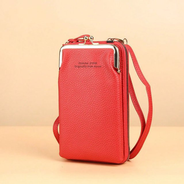 MTMA Handytasche Damen als Mode Kleine Umhängetasche mit multifunktionaler Kleingeldbörse und Kartenetui in Rot Bunt - Bild 1