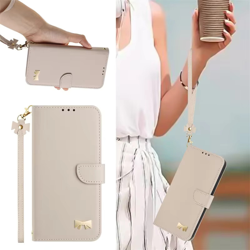 Leder Flip Case für Xiaomi 13T Pro in Beige mit Kartenhalter und Brieftasche - Bild 2