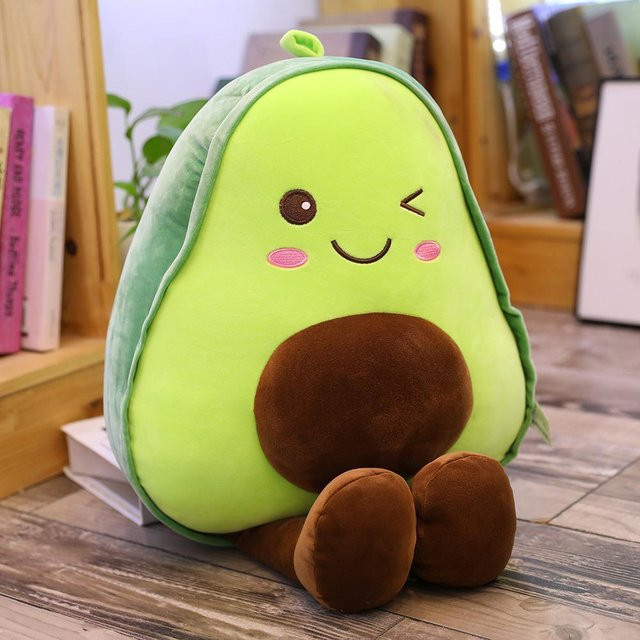 Wucifang Bags Avocado Plüschtier Puppe, Schlafkissen, 30cm, gelb - Bild 1