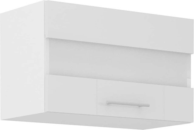 Glashängeschrank Lara Weiß Hochglanz mit Glastüren für deine Küchenzeile Breite: 60 cm - Bild 1