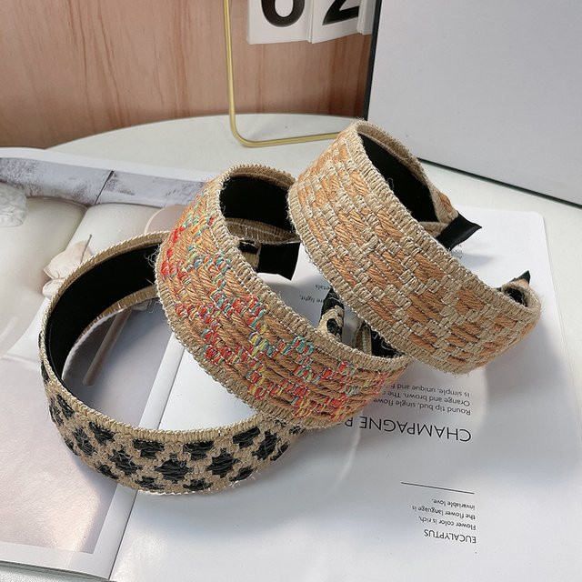 Haarreifen Hanf gestrickt, bunte Farben, Damen - Bild 1