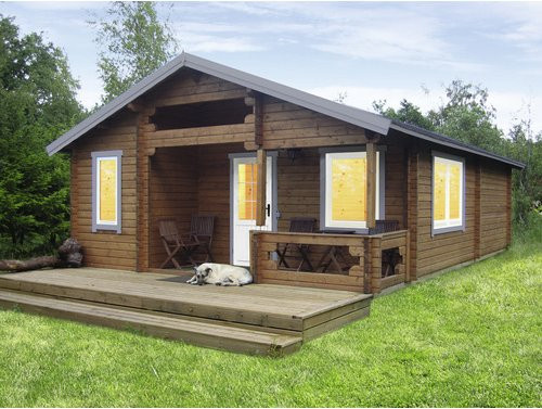 WOLFF FINNHAUS Gartenhaus Spessart aus Holz in Beige, B/H/T: 635 x 317 x 837 cm - Bild 1