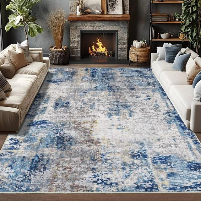 Lodestar Boho Wohnzimmer Teppich Modern Abstrakt Vintage, Waschbar und Rutschfest, B/T: 80 x 120 cm, Mehrfarbig - Bild 1