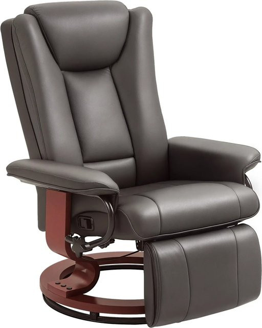 HOMCOM Relaxsessel aus Kunstleder in Braun mit 360-Grad-Drehfunktion, Tiefe: 78 cm, Breite: 88 cm, Höhe: 103 cm - Bild 1