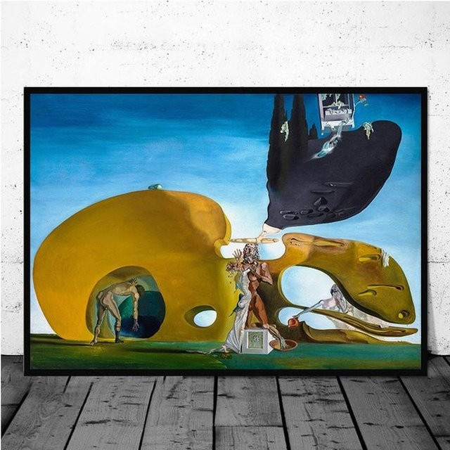Salvador Dali Surrealismus Wandkunst Leinwandbild Lisa Gallery, Farbe Rot/Silber/Mehrfarbig, B: 30 cm, H: 45 cm - Bild 1