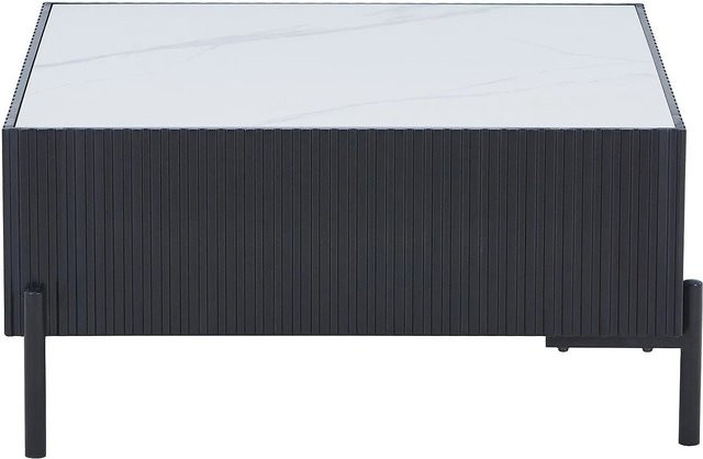Vente-unique Couchtisch Cyndora Modern in Schwarz und Weiß mit Keramikplatte, B/T/H: 80 x 40 x 40 cm - Bild 1