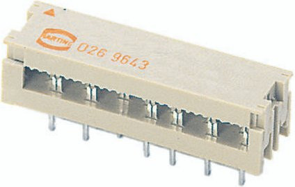 HARTING Leiterplattensteckverbinder 09190209643, beige, 20 Polzahl, 4 Reihen, Rastermaß: 2.54mm - Bild 1