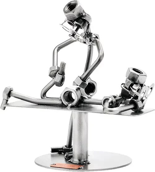 Schraubenmännchen Physiotherapeut von Hinz & Kunst aus Metall in Silber - Bild 1