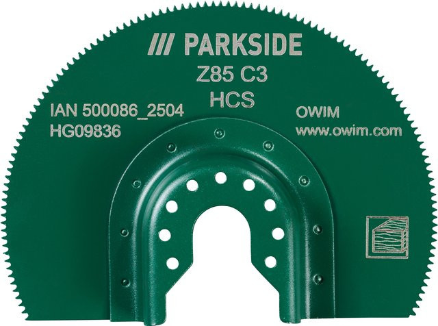 Parkside HCS-Segmentsägeblatt Z85 aus Stahl in Grün für Multifunktionswerkzeuge - Bild 1