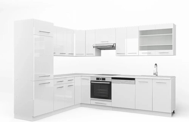 Vicco Fame-Line Eckküche in Weiß Hochglanz mit Softclose-Funktion, Breite: 227 cm, Tiefe: 60 cm - Bild 2