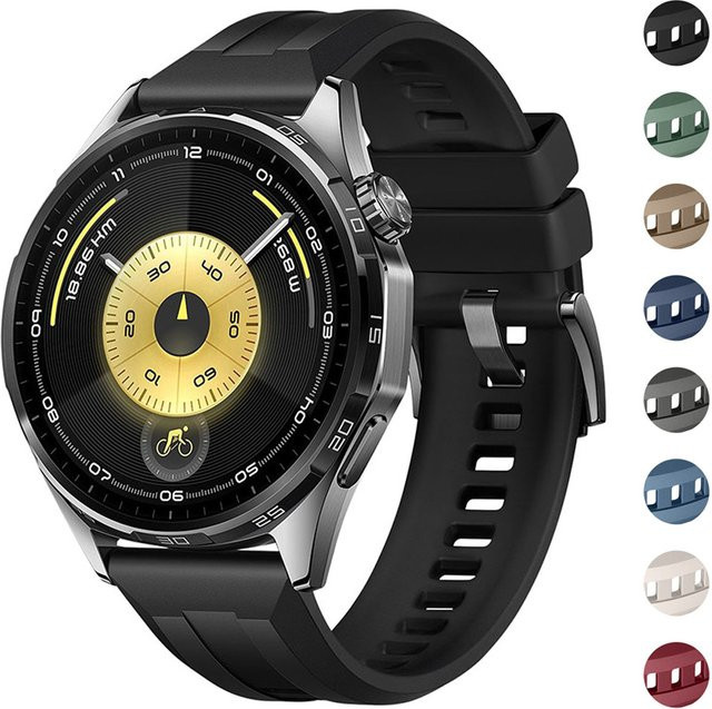 ZHANGU Uhrenarmband Silikon, 22 mm, Schwarz, Unisex - Bild 1
