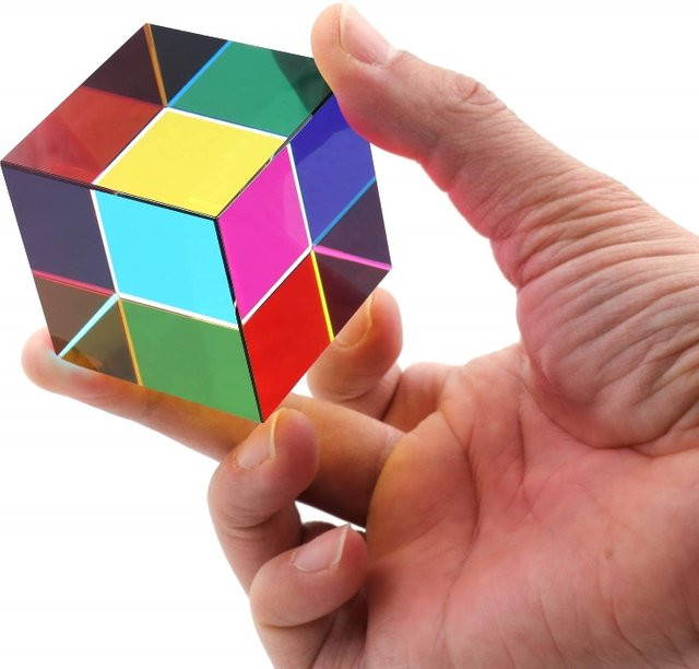 Meade Cube Prisma Optisches Experiment mit drei Primärfarben als Desktop-Ornament und wissenschaftliches Spielzeug in Multicolor - Bild 1