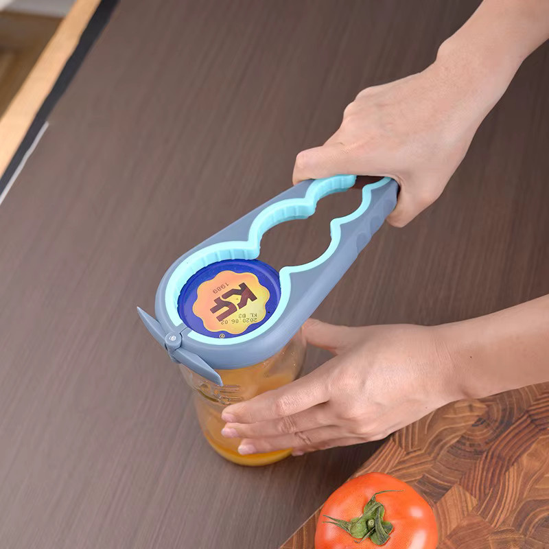 JUSTINLAU Multifunktionaler 4-in-1 Dosenöffner in Blau mit ergonomischem Griff - Bild 2