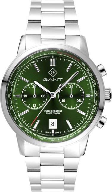 Gant Herrenuhr, Quarz, Edelstahl, Grün, 42 mm, 10 ATM - Bild 1