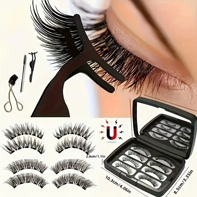 VERONNI Magnetisches falsches Wimpern-Set, Black, Unisex, Natürlich - Bild 1