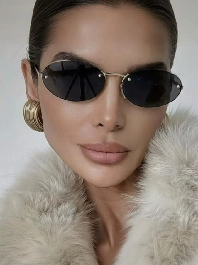 Glazzy Sonnenbrille, randlos, oval, Metall, Damen - Bild 3