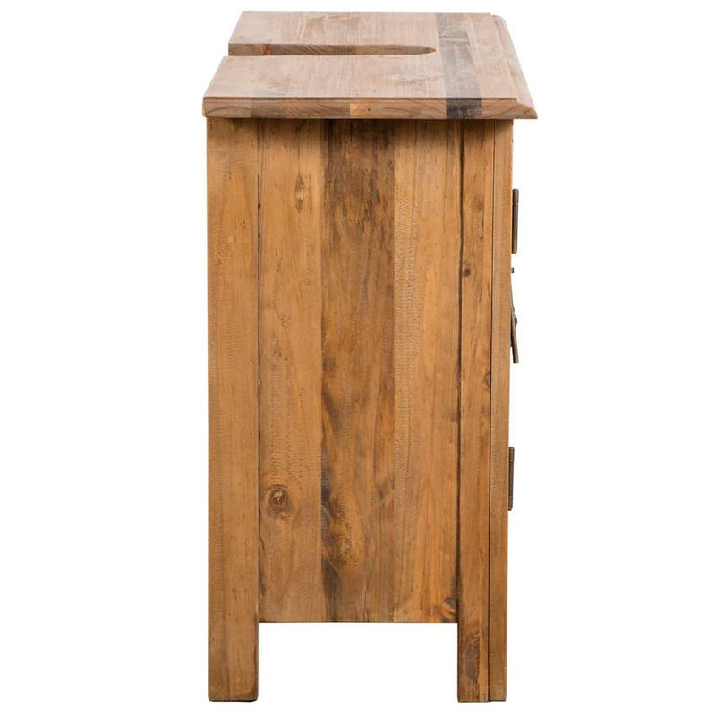 vidaXL Badezimmer-Unterschrank aus massivem Kiefernholz in Braun, B/T/H: 70 x 32 x 63 cm - Bild 4