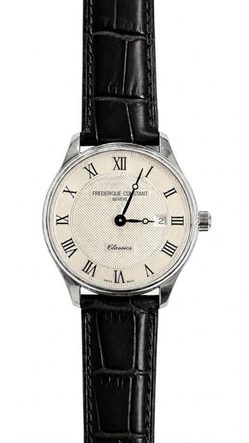 Frederique Constant Armbanduhr, Quarz, Edelstahl, Leder, 39 mm, Herren - Bild 1