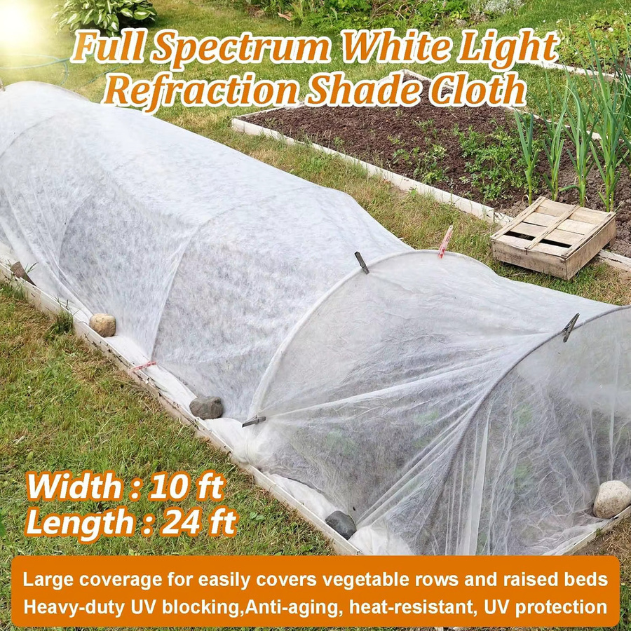 Weiße Schwimmende Reihenabdeckung aus Kunststoff als Frostschutz- und Gartengewebe zum Schutz vor Winterfrost, Sonne und Schädlingen, Breite: 304,8 cm - Bild 5