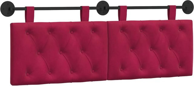 vidaXL Wandmontiertes Polsterpaneel aus Samt in Weinrot, B/H/T: 150 x 55 x 7 cm - Bild 1