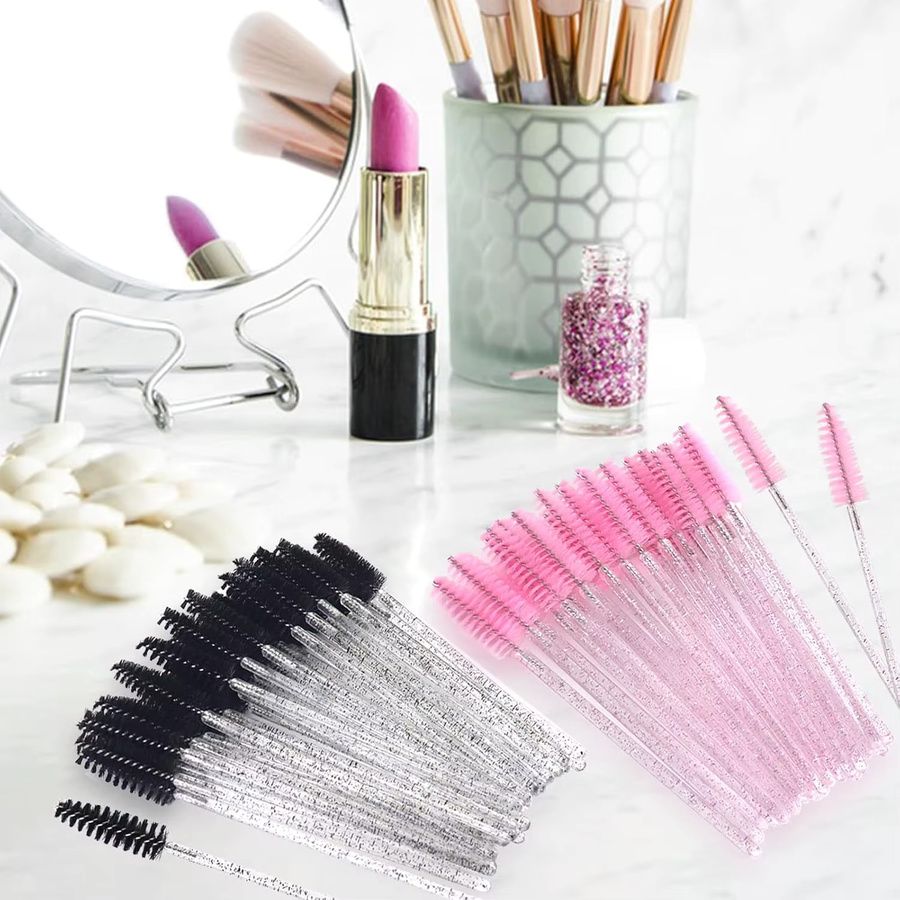 RUZOFO Einweg-Mascara-Stäbe, 100 Stück, Wimpernspulen mit Kristall-Design - Bild 2