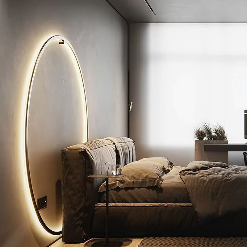Xiuxiu LED Wandleuchte im nordischen Design mit rundem Ring, USB-Betrieb, Schwarz oder Weiß - Bild 2