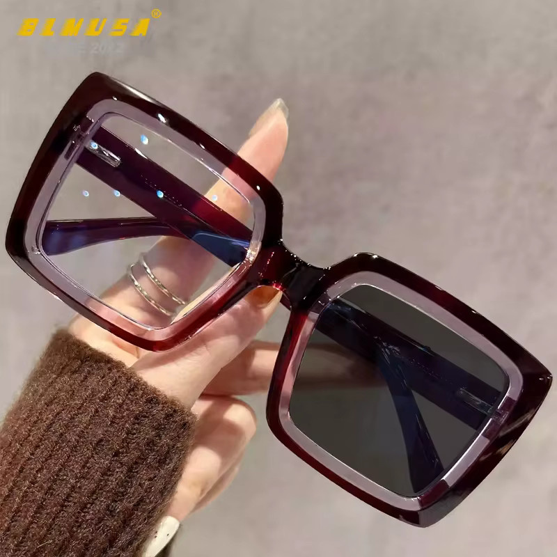 BLMUSA Lesebrille, quadratisch, Vollrand, Kunststoff, rot, Damen - Bild 2