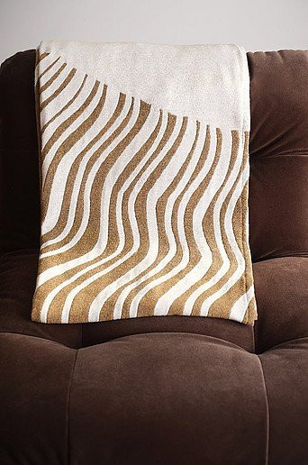 Jotex Plaid RAY in Braun und Weiß, kariertes Jacquard-Design, B/T: 140 x 200 cm - Bild 1