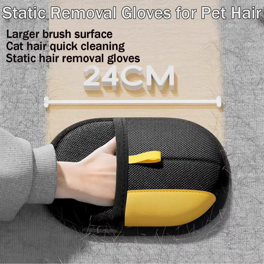 XMSJ Doppelseitiger Tierpflege-Handschuh als Fellentferner und Massage-Tool für Hunde und Katzen sowie Fusselbürste für Möbel und Kleidung - Bild 2