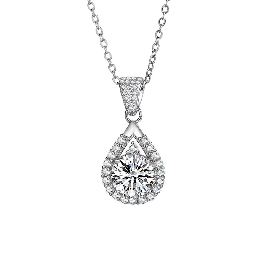 SAY Halskette, 925 Sterling Silber, 18k Weißgold plattiert, Damen - Bild 2