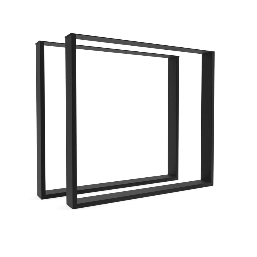 HEVVA Tischgestell BASEL 2er Set Schwarz Matt, Tiefe: 80 cm, Höhe: 72 cm - Bild 2