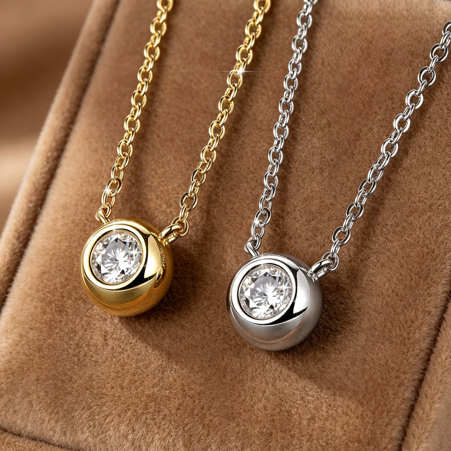 Lnngy Halskette, Moissanit, 14 Karat Gold gefüllt, Damen - Bild 1