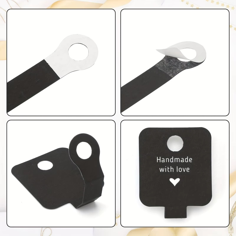 100 Stück selbstklebende Ohrring-Karten in Schwarz für deine Schmuckverpackung und Display-Präsentation - Bild 3
