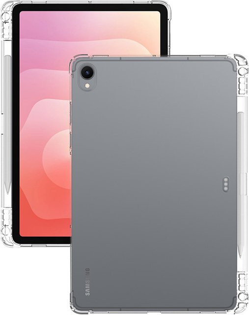 Samsung Galaxy Tab S11 11 Zoll Schutzhülle aus weichem Silikon TPU mit Stifthalter in Transparent - Bild 1