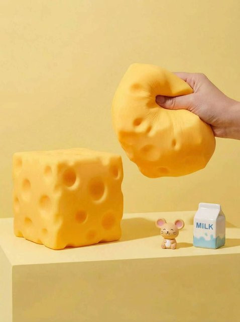 Topmix Quetschkäse, 3-teiliges Set, weiche knetbare Käseblöcke, 10,8 cm - Bild 1