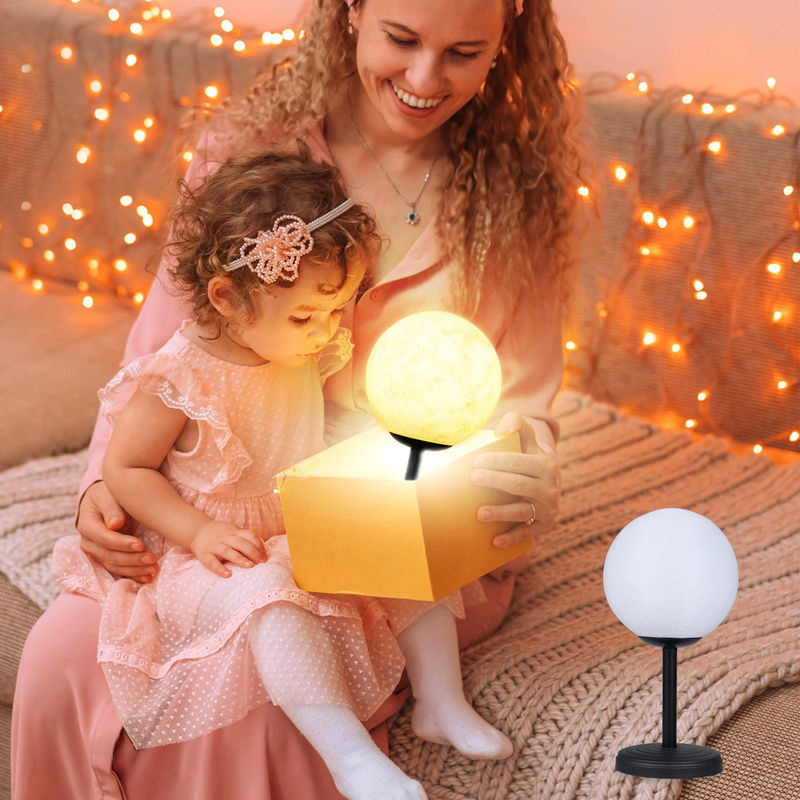 TOMTOP JMS 3D Mond Lampe als moderne LED Nachtlampe mit Dimmfunktion in Weiß oder Schwarz - Bild 4